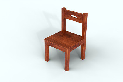 Simple PBR Wood Chair with Handle Cutout