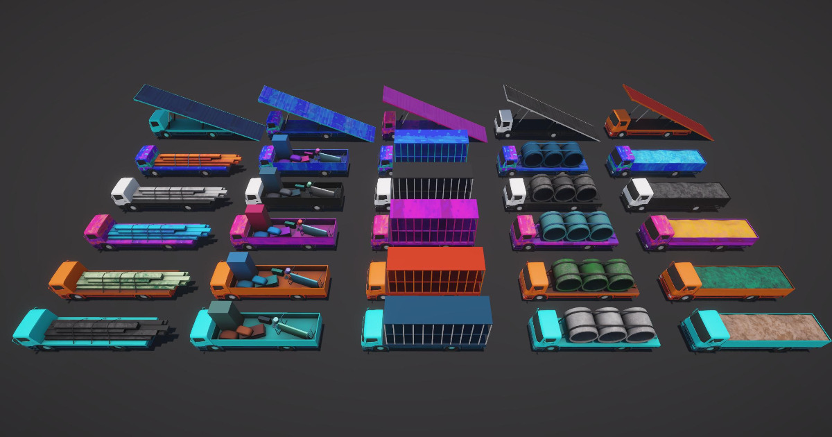 Truck Utility & Cargo Pack - Modular Vehicle | 3D Land | Unity Asset Store