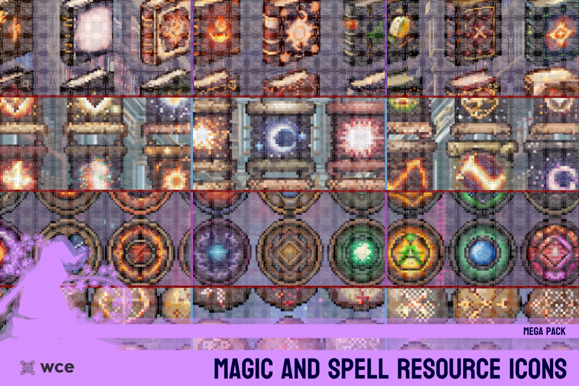 Magic and Spell Resource Icons - Mega Pack - 2D Pixel RPG Bundle | 2D ...