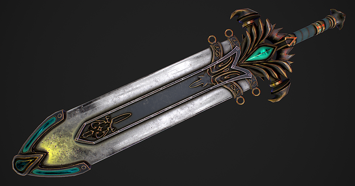 Unity Sword Fantasy sword 25 with scabbard | 3D 武器 | Unity Asset Store