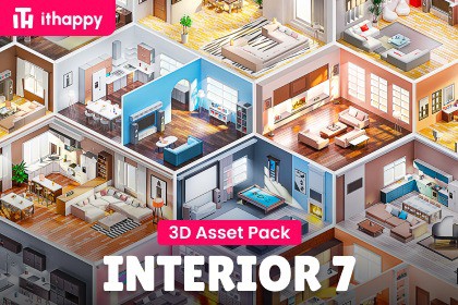 Interior 7 - Low Poly 3D Models Pack