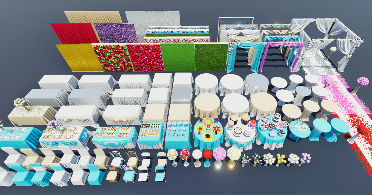 Party Event Props | 3D Furniture | Unity Asset Store