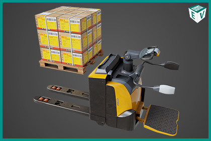 Forklift with Pallet 01 Yellow URP HDRP Textures