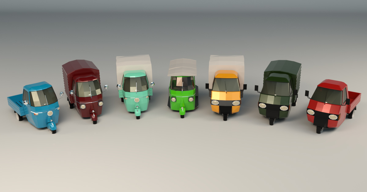 Low Poly Three-Wheeler Pack | 3D Land | Unity Asset Store