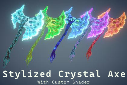 Stylized Crystal Axe - 5 Variant with Shader