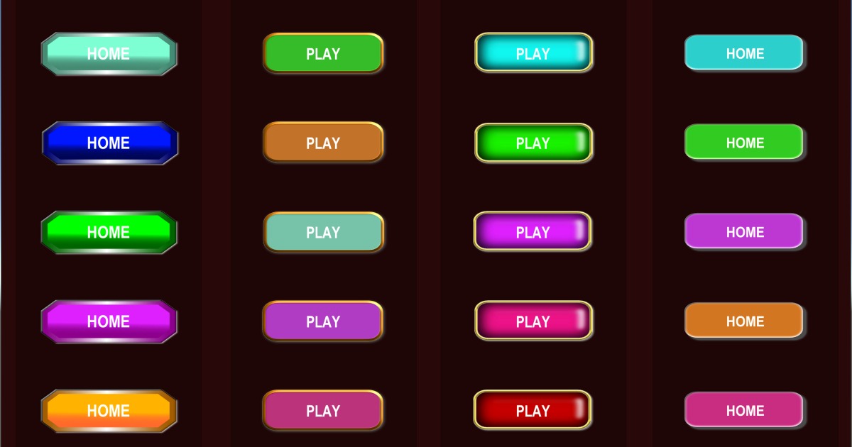 Rectangle Buttons Pack 1 | 2D GUI | Unity Asset Store