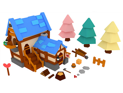 Simple Unity House Lowpoly Simple House | 3D Characters | Unity Asset Store