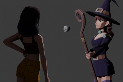 Female — Modular Low-Poly Character (Survivor, Casual, Witch + Bonus Staff)