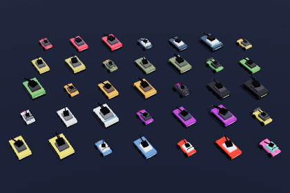 3D Combat Vehicles - 35 Low Poly Rigged Tanks