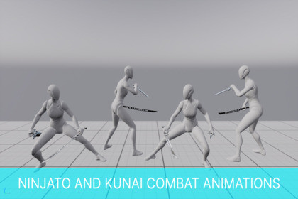 Ninjato And Kunai Combat Animations