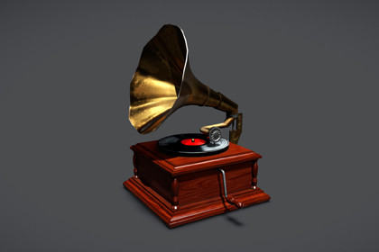 Retro Gramophone 3D Model