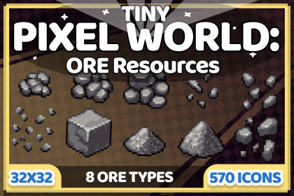 Tiny pixel world: Ore Resources Icon Pack