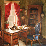 Vintage Velvet Mahogany Office Set