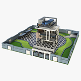 Modern Villa House02 with Compound URP HDRP Textures