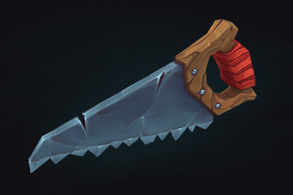 Low Poly Stylized Hand Saw – Hand-Painted Game-Ready 3D Asset