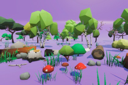 Enchanted Woodlands: Low Poly Forest Collection