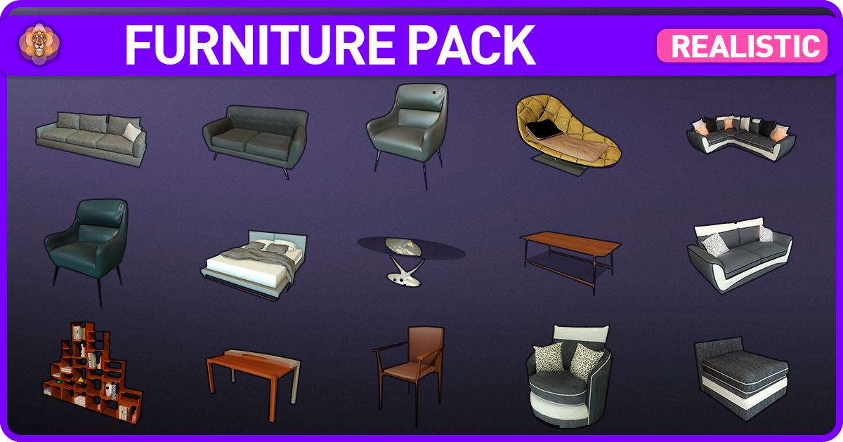 Modern Furniture Pack | 3D Interior | Unity Asset Store