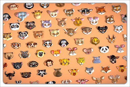 95 Animal Mask Mega Pack - Kids Masks Low Poly - Stylized Toon Animal Masks Set
