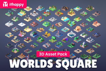 Worlds Square - Low Poly 3D Models Pack