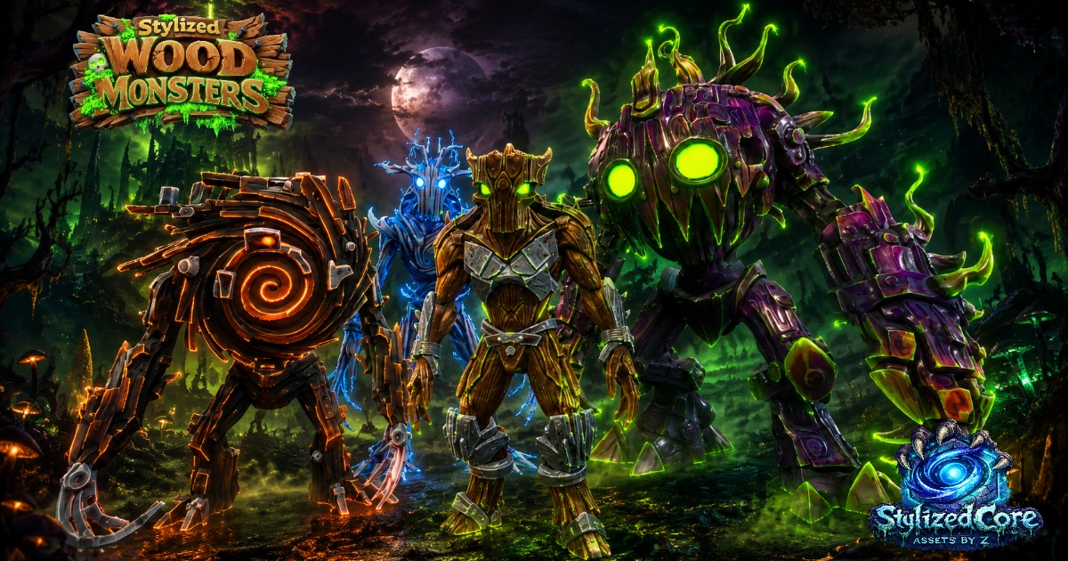 Wood Monsters Pack 2 – 4 Stylized Animated Creatures (LOD + Skins) | 3D ...