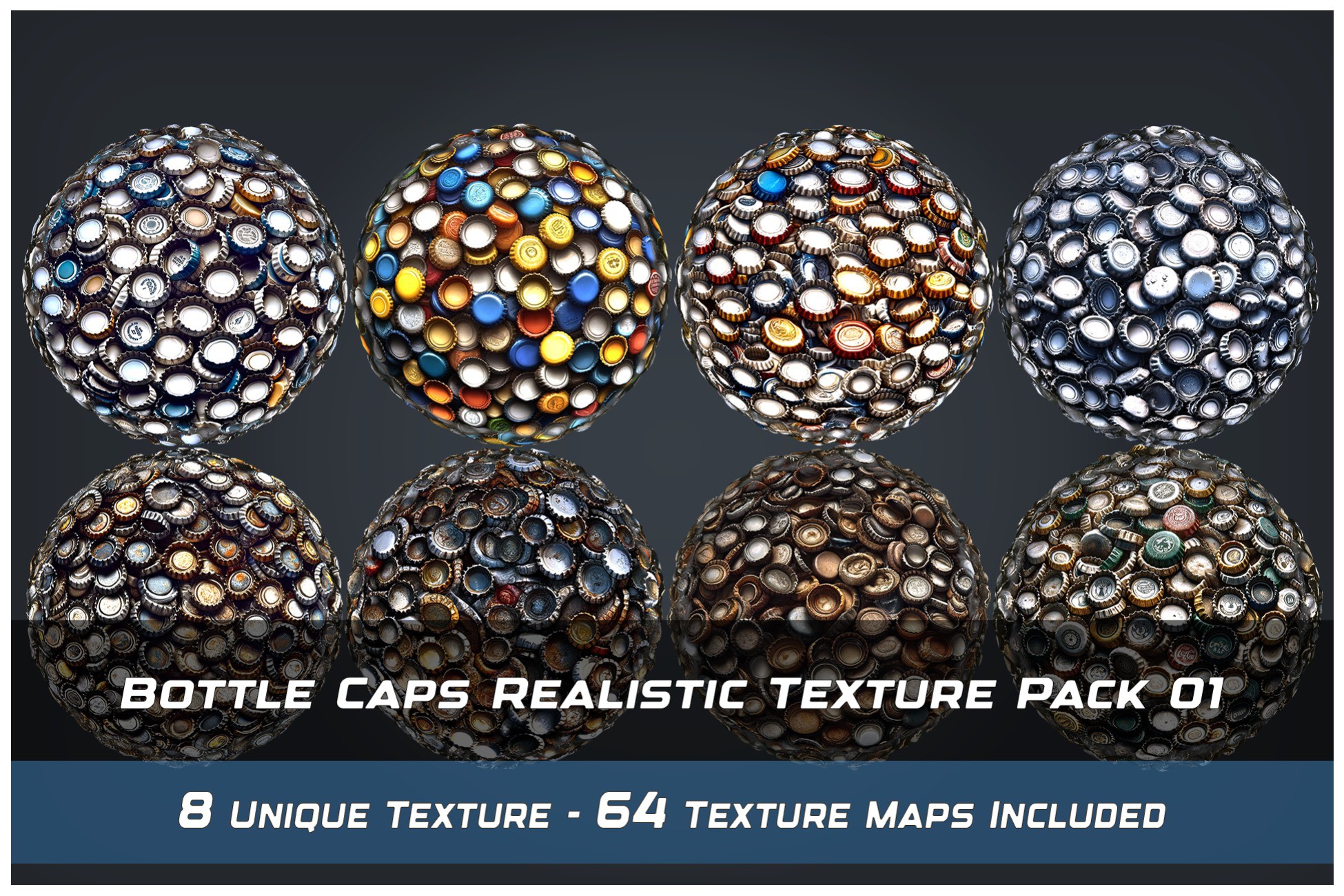 Bottle Caps Realistic Texture Pack 01 | 2D Textures & Materials | Unity ...