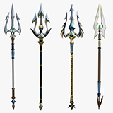 4 Fantasy Tridents Bundle URP HDRP Textures