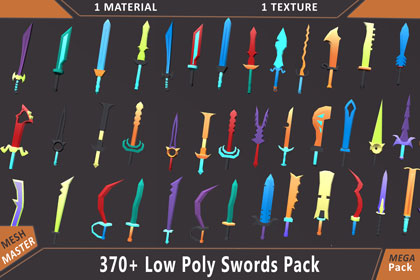 Low Poly Sword Library – 370+ Models
