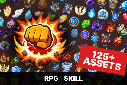 Fantasy RPG Skill and Combat Icons Pack for MMORPG and Mobile Games
