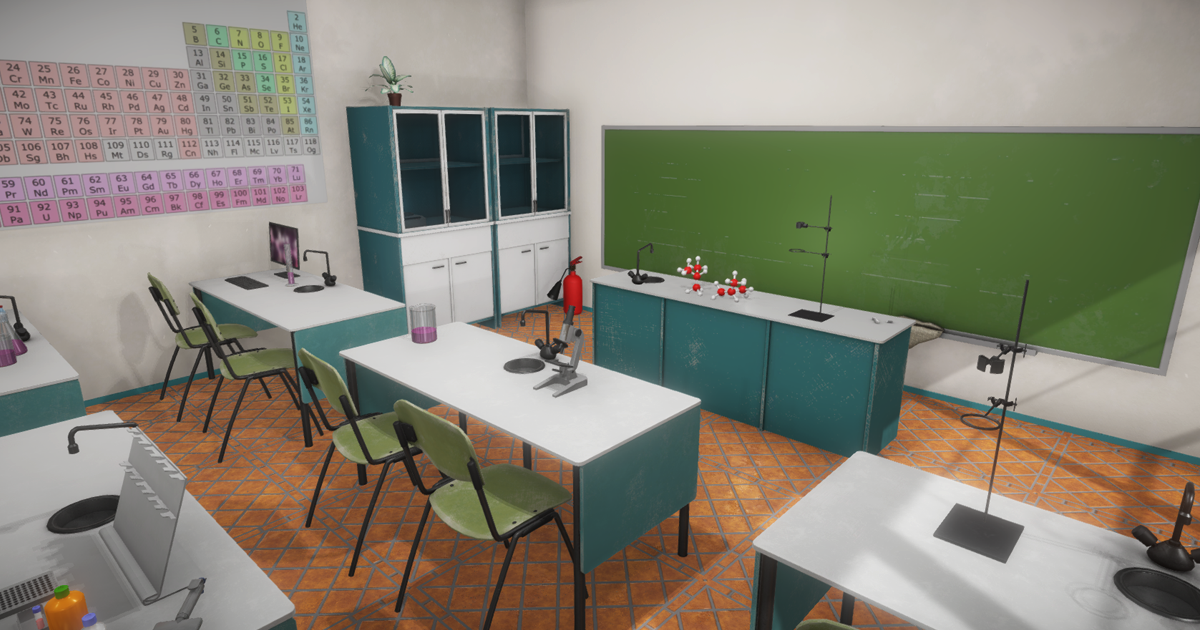 Unity Classroom Design Chemistry Class - School | 3D Interior | Unity Asset Store