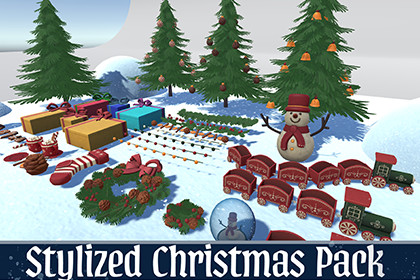 Stylized Christmas Decorations Pack – Trees, Gifts & Sweets