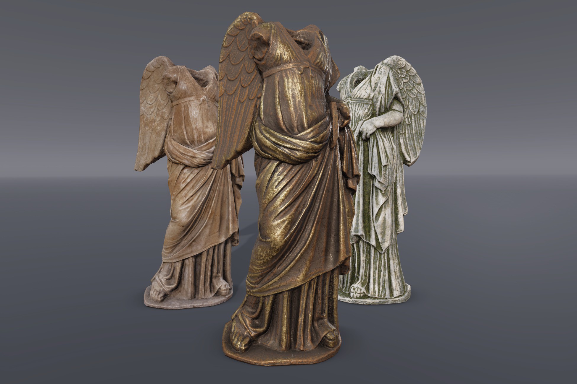Ancient Angel Statue 3D Historic Unity Asset Store