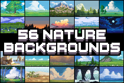 56 Nature Backgrounds Pixel Art