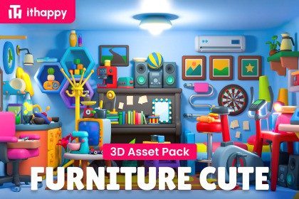 Furniture Cute - Low Poly 3D Models Pack