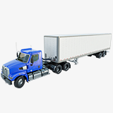 Heavy Truck blue with Semi Trailer URP HDRP Textures