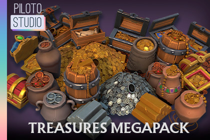 Stylized Treasures Megapack - Chests, Crystals, Gold, Silver, Copper