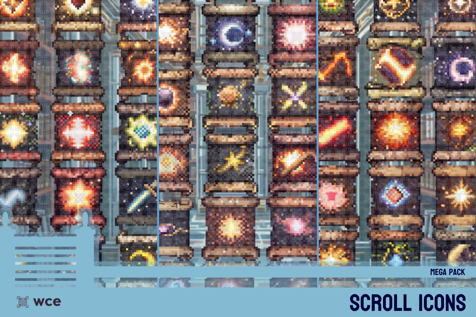 Scroll Icons - Mega Pack - 2D Pixel Magic and Spell Resources Bundle ...