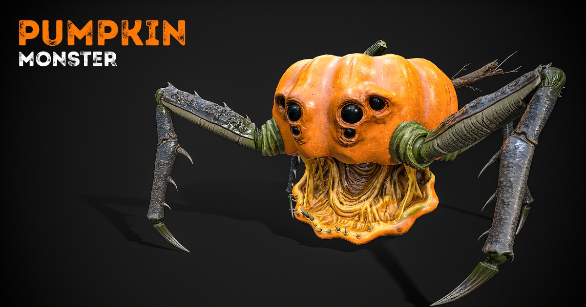 pumpkin spider - monster | 3D Characters | Unity Asset Store
