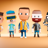 3D Low Poly Characters Pack Of 5 - Joseph, Lil Ricky, Jacob, James, Abel