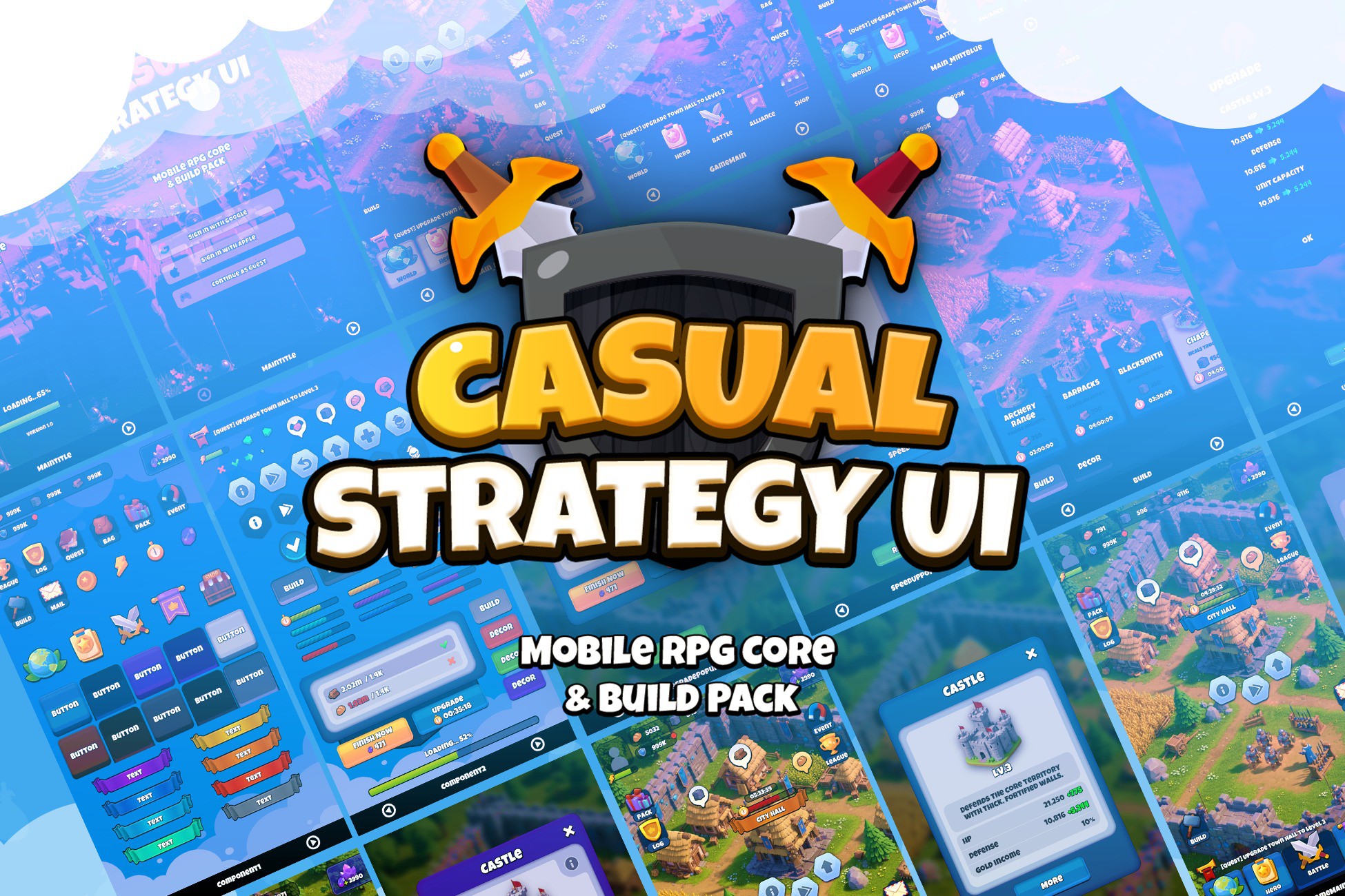 Casual Strategy UI Kit - Mobile RPG Core & Build Pack