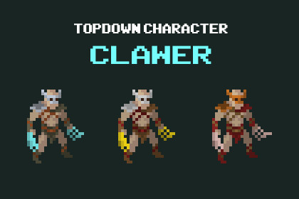 Clawer - Top Down Pixel Art Character Assets