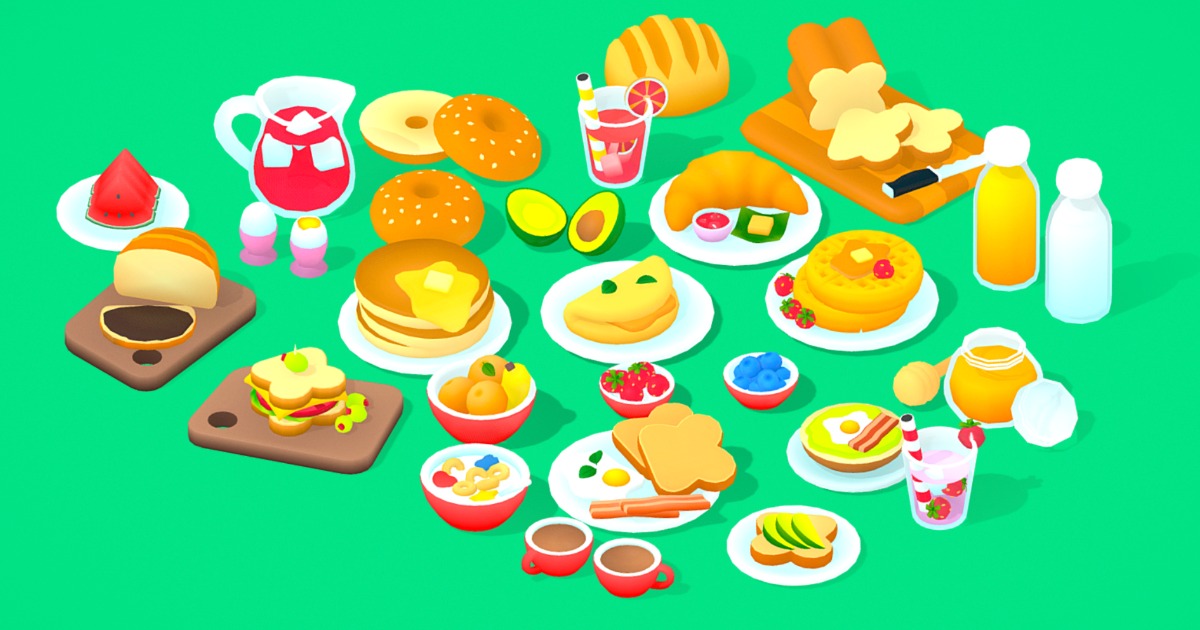 Breakfast-Package | 3D 食べ物 | Unity Asset Store