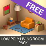 FREE Demo: Low Poly Living Room Props Demo (12 Assets) - Cozy Style Sample