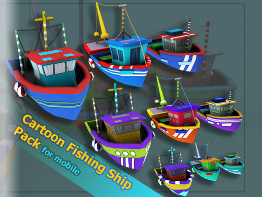 Cartoon Fishing Ship Pack | 3D Sea | Unity Asset Store