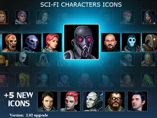 Sci-Fi Characters Icons | 2D Icons | Unity Asset Store