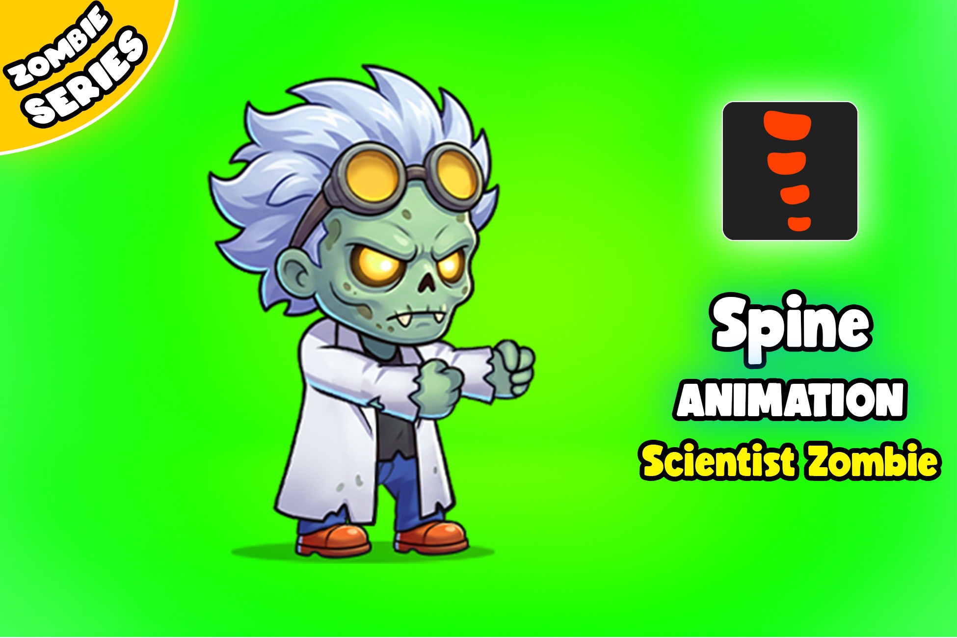 Scientist Zombie - 2D Animated Character (Spine) | 2D Characters ...