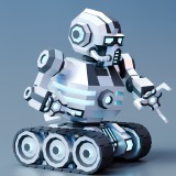Tracked Robot Low-Poly