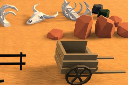 Low poly stylized Desert