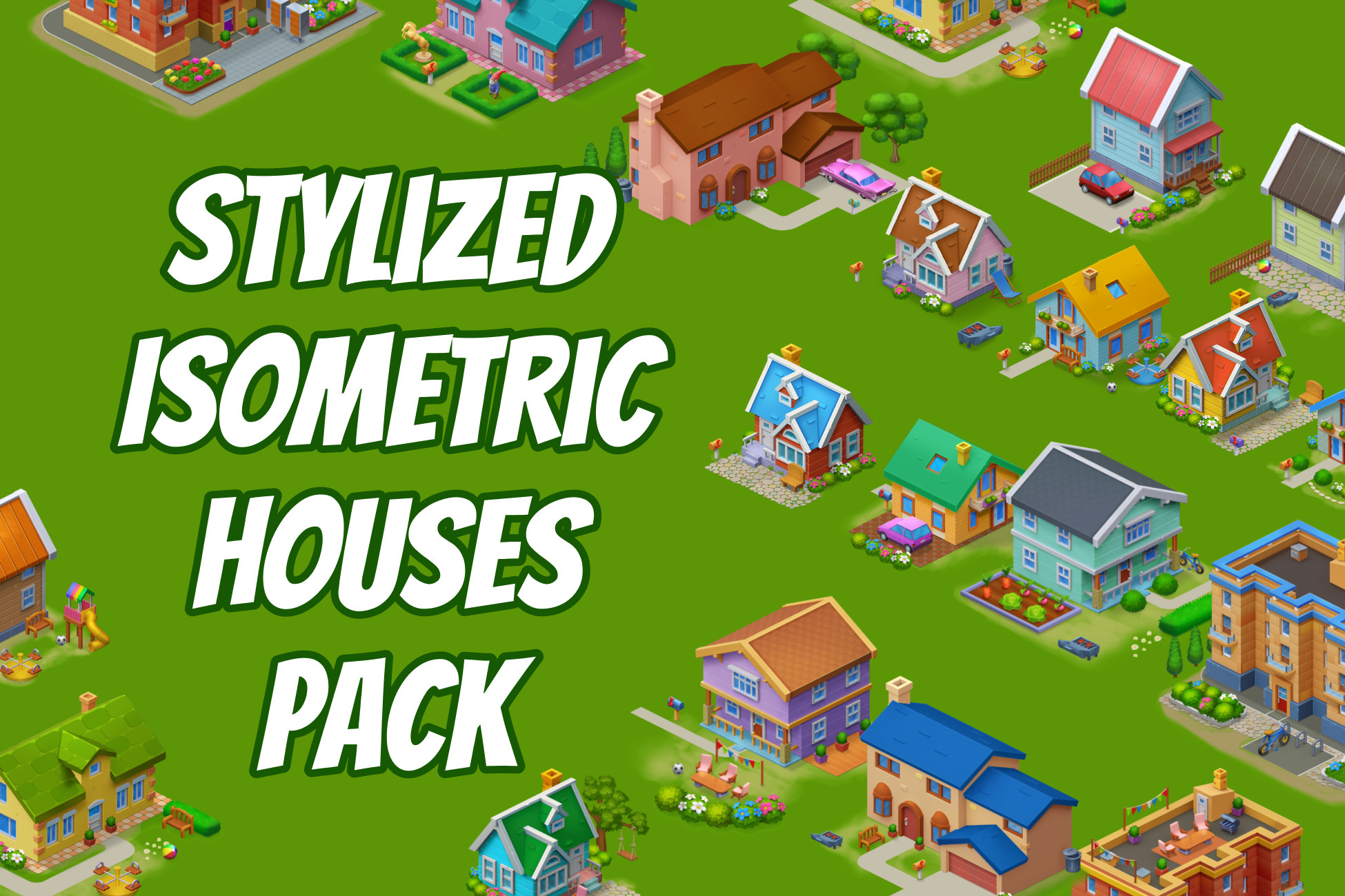 Unity Isometric Graphics Stylized Isometric Houses Pack | 2D Environments | Unity Asset Store
