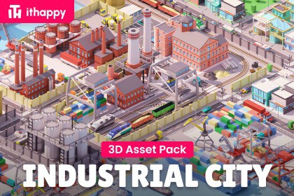 Industrial City - Low Poly 3D Models Pack