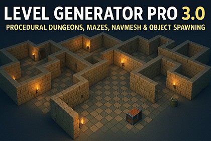 Level Generator Pro 3.0 - Procedural Dungeons, Mazes, NavMesh & v6.0 Support